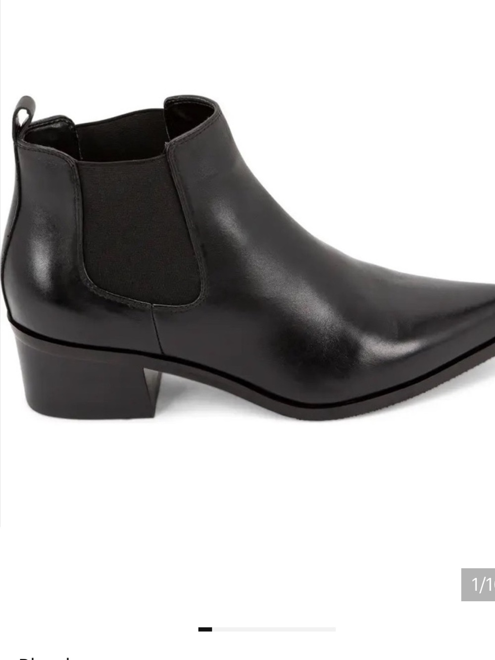 Blondo Emelia Leather Pointed Toe Chelsea Boots Black Size 8.5
